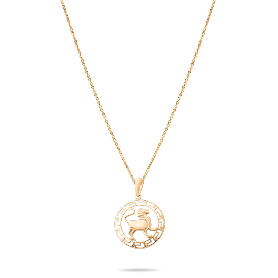 14ct Gold Leo Zodiac Pendant – Hallmarked by Edinburgh Assay Office – Astrology Gift - Pendant Only - Kolié