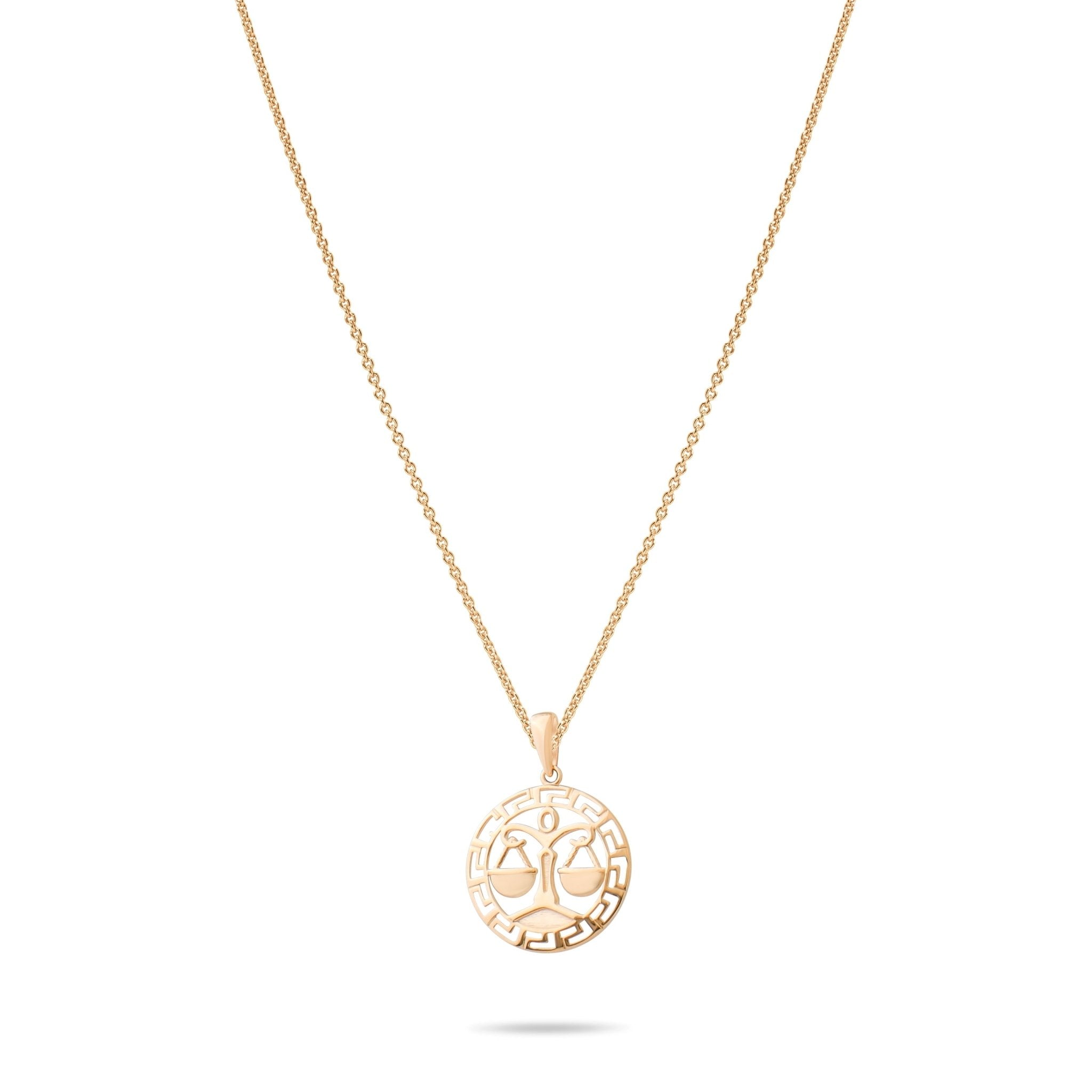 14ct Gold Libra Zodiac Pendant – Astrology Gift for Women - Pendant Only - Kolié