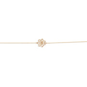 14ct Gold Lotus Flower Bracelet, Delicate Chain Bracelet, Adjustable Gold Jewellery for Women - Kolié