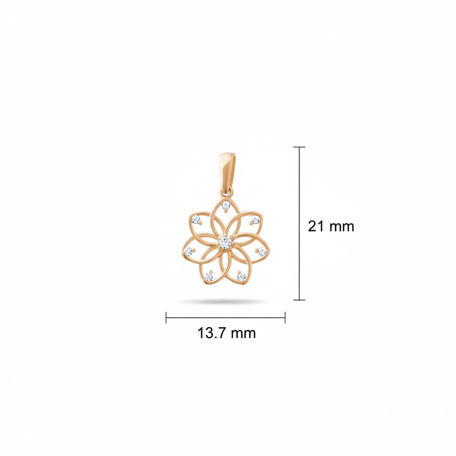 14ct Gold Lotus Pendant - Pendant Only - Kolié Fine Jewellery