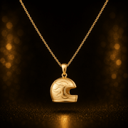 14ct Gold Motorbike Helmet Pendant – Pendant Only - Kolié Fine Jewellery