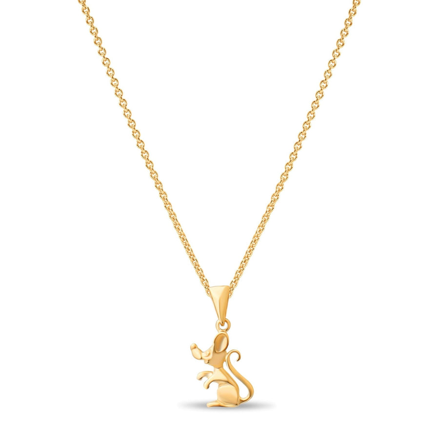 14ct Gold Mouse Pendant – Cute Animal Charm Necklace for Women & Children | Pendant Only - Kolié