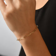 14ct Gold Paperclip Chain Bracelet for Women – Minimalist 14 Carat Gold Bracelet, Perfect Gift for Her - Kolié