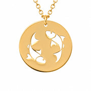 14ct Gold Pisces Zodiac Pendant Necklace with Chain - Kolié Fine Jewellery