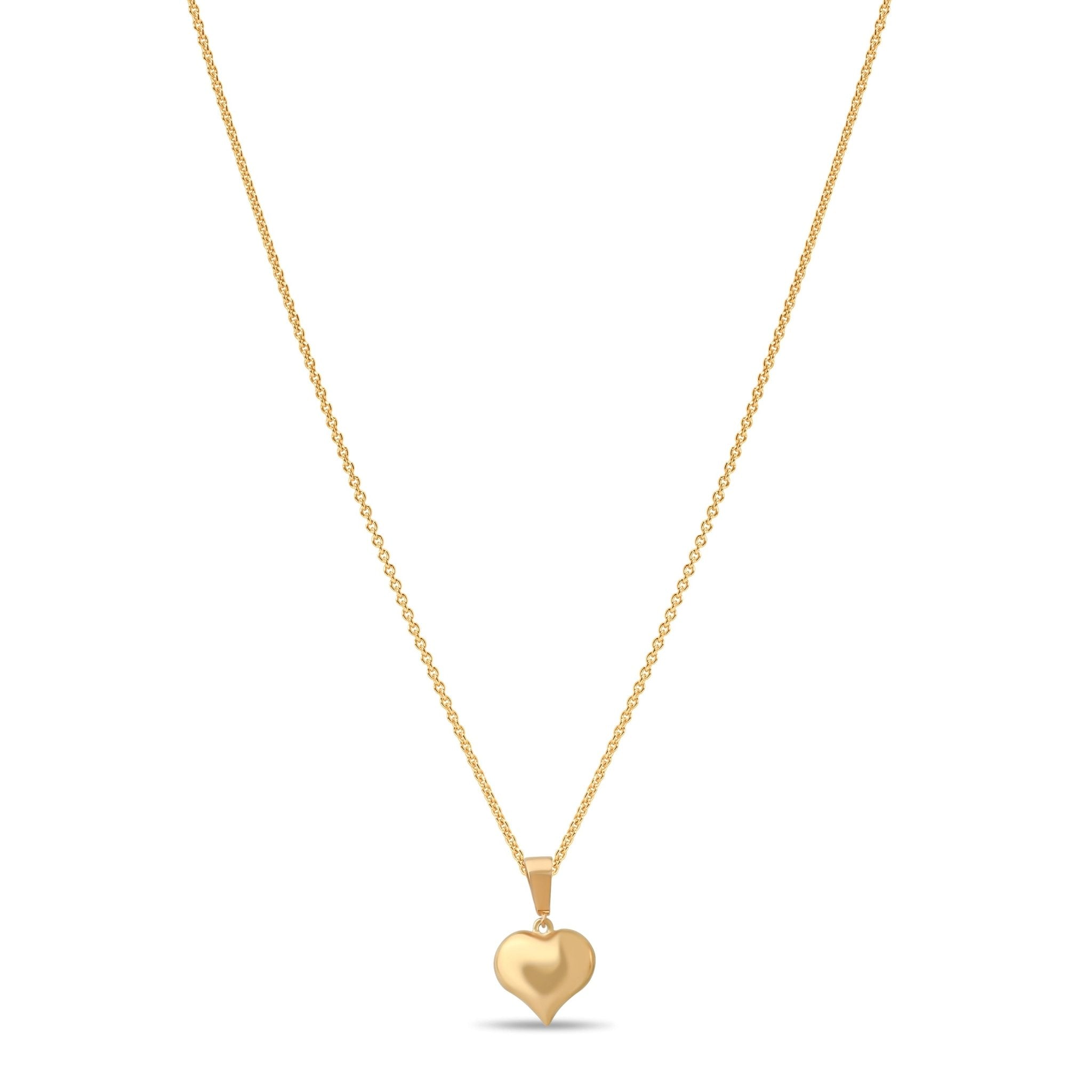 14ct Gold Puffed Heart Pendant for Women | Elegant Gold Charm | Pendant Only - Kolié