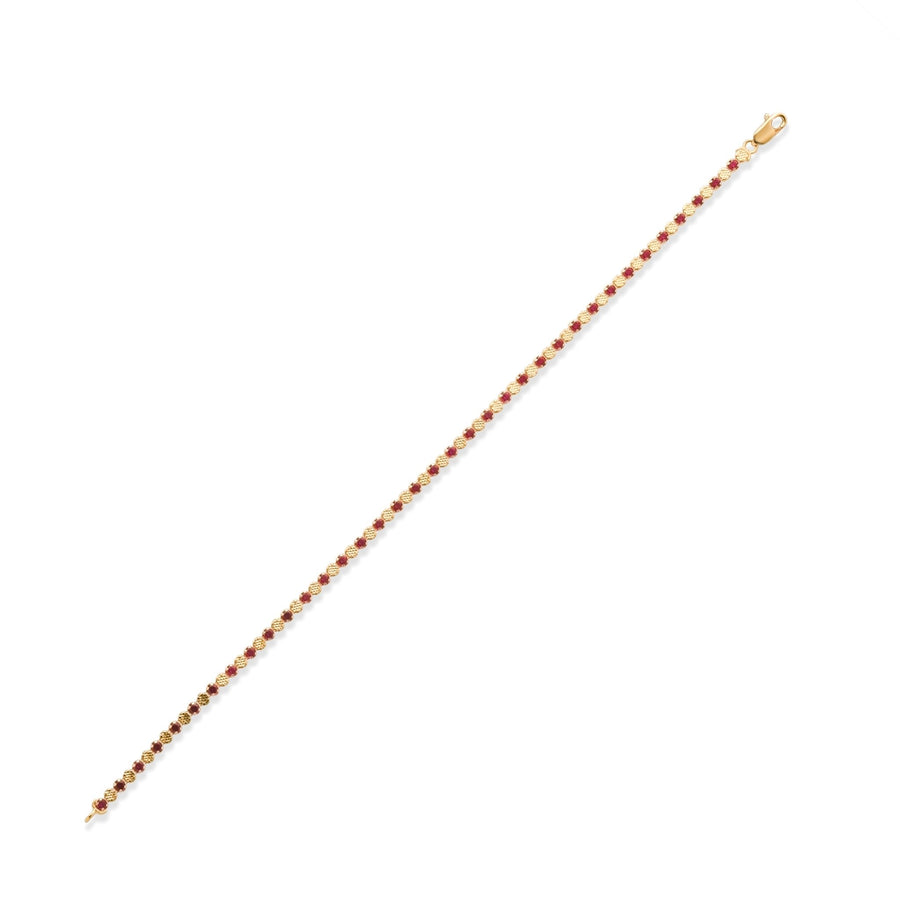 14ct Gold Red Cubic Zirconia Tennis Bracelet for Women – Elegant 14 Carat Gold Bracelet, Perfect Gift for Her - Kolié