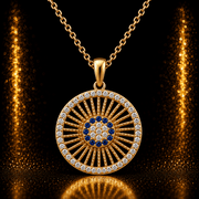 14ct Gold Round Protection Eye Pendant – Pendant Only - Kolié Fine Jewellery