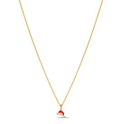 14ct Gold Santa Hat Pendant for Girls | Festive Enamel Christmas Charm - Kolié