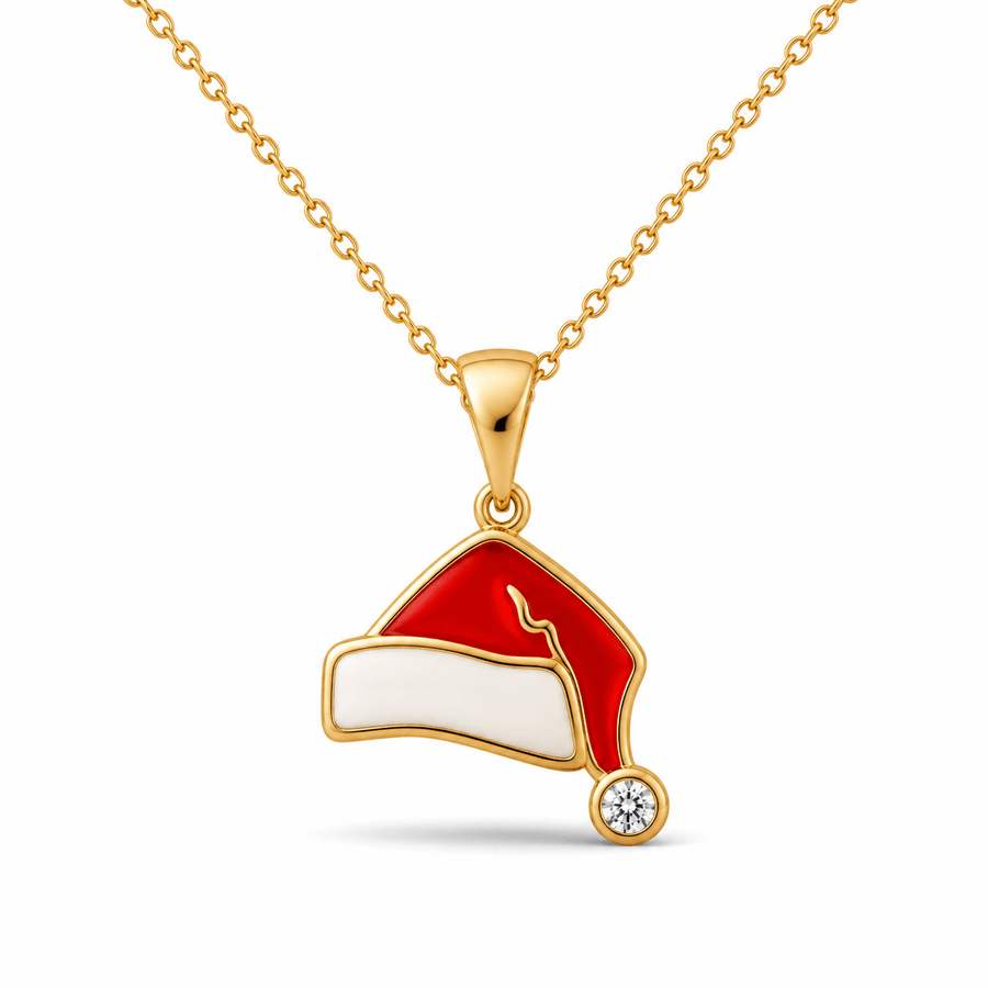 14ct Gold Santa Hat Pendant - Kolié Fine Jewellery
