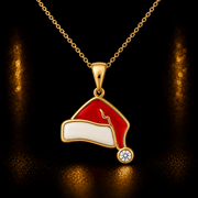 14ct Gold Santa Hat Pendant - Kolié Fine Jewellery