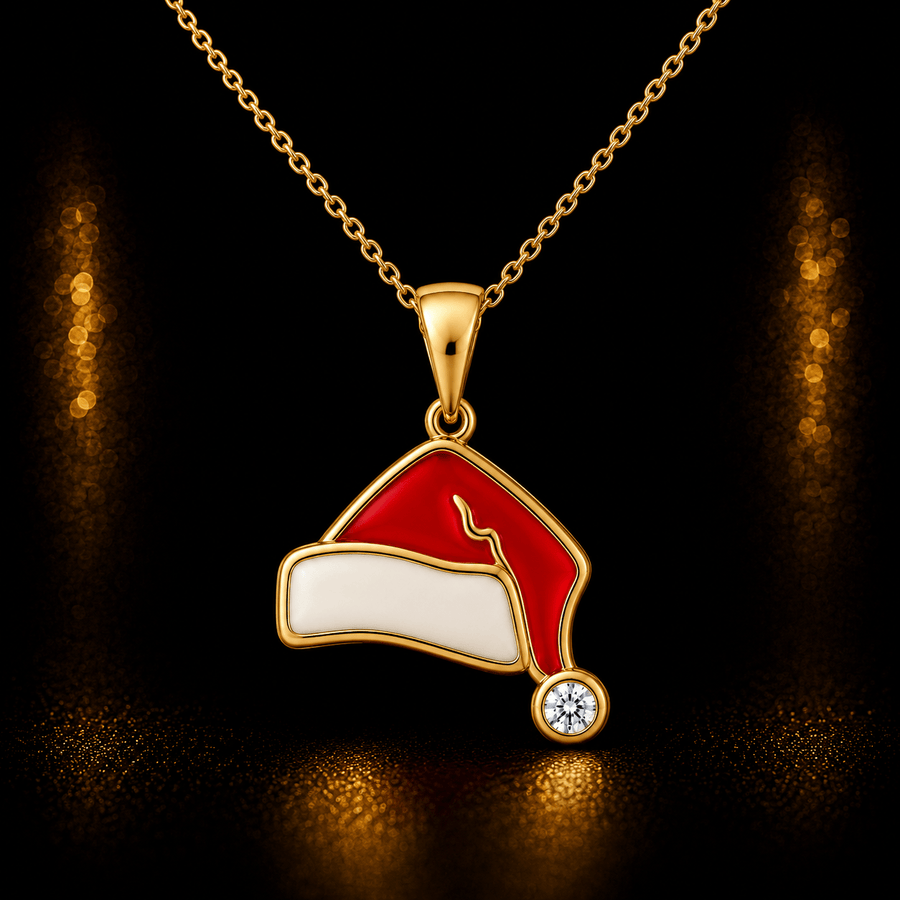 14ct Gold Santa Hat Pendant - Kolié Fine Jewellery