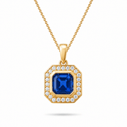 14ct Gold Sapphire Blue Octagon Pendant - Pendant Only - Kolié Fine Jewellery