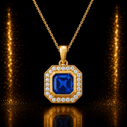 14ct Gold Sapphire Blue Octagon Pendant - Pendant Only - Kolié Fine Jewellery