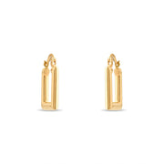 14ct Gold Square Hoop Earrings | Minimalist Gold Huggie Earrings | Stylish Jewellery Gift for Her - Kolié