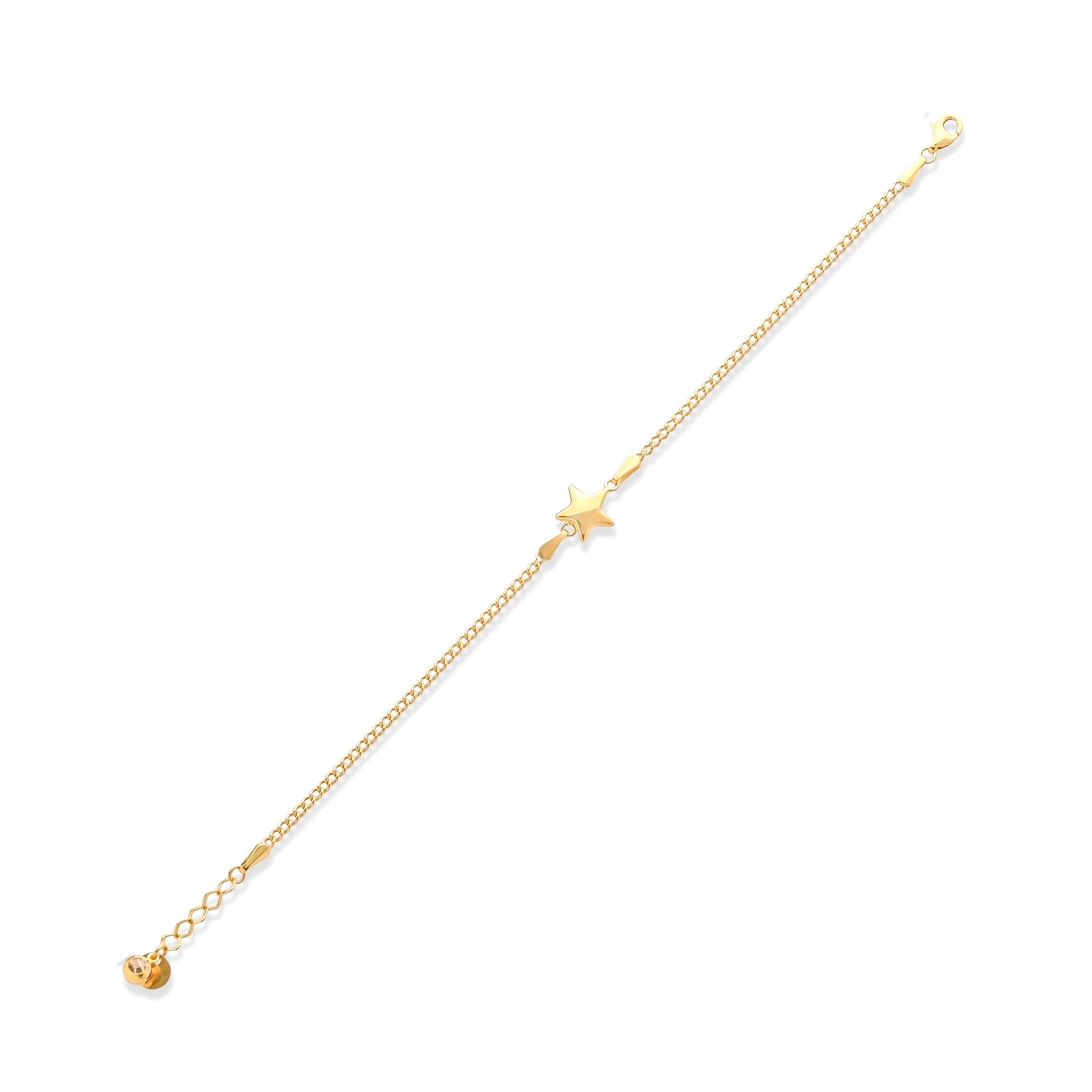 14ct Gold Star Bracelet for Women | Delicate Adjustable Gold Chain | Celestial - Themed Jewellery Gift - Kolié