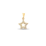 14ct Gold Star Pendant with CZ, Dainty Star Pendant, Gift for Women - Pendant Only - Kolié