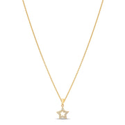 14ct Gold Star Pendant with CZ, Dainty Star Pendant, Gift for Women - Pendant Only - Kolié