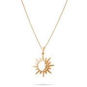 14ct Gold Sun and Moon Pendant – Celestial Jewellery, Sun Charm, Moon Charm, Gift for Women - Pendant Only - Kolié