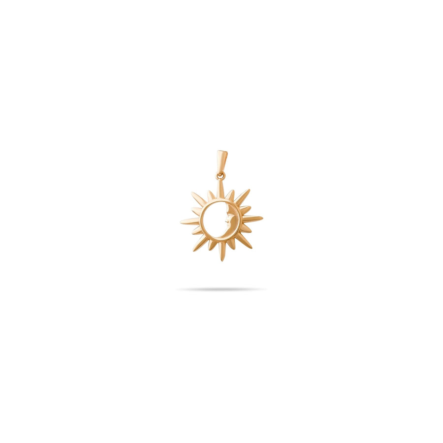 14ct Gold Sun and Moon Pendant – Celestial Jewellery, Sun Charm, Moon Charm, Gift for Women - Pendant Only - Kolié