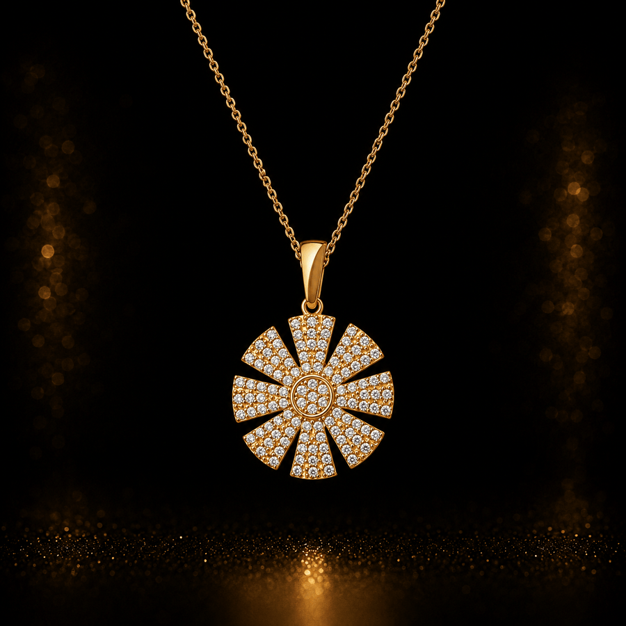 14ct Gold Sunburst Pendant - Pendant Only - Kolié Fine Jewellery