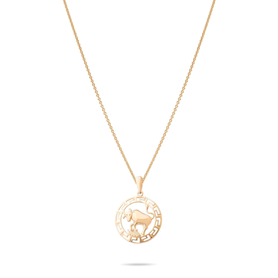 14ct Gold Taurus Zodiac Pendant – Astrology Gift for Women - Pendant Only - Kolié