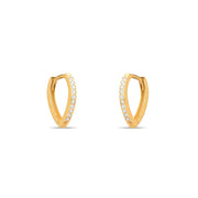 14ct Gold Teardrop Hoop Earrings with Cubic Zirconia | Elegant Minimalist Earrings for Women - Kolié