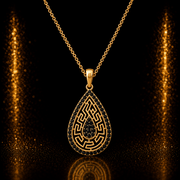 14ct Gold Teardrop Maze Pendant - Pendant Only - Kolié Fine Jewellery