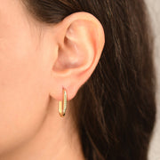 14ct Gold Textured Hoop Earrings, Minimalist Geometric Jewellery for Women, Elegant Everyday Hoops, Gift for Her - Kolié