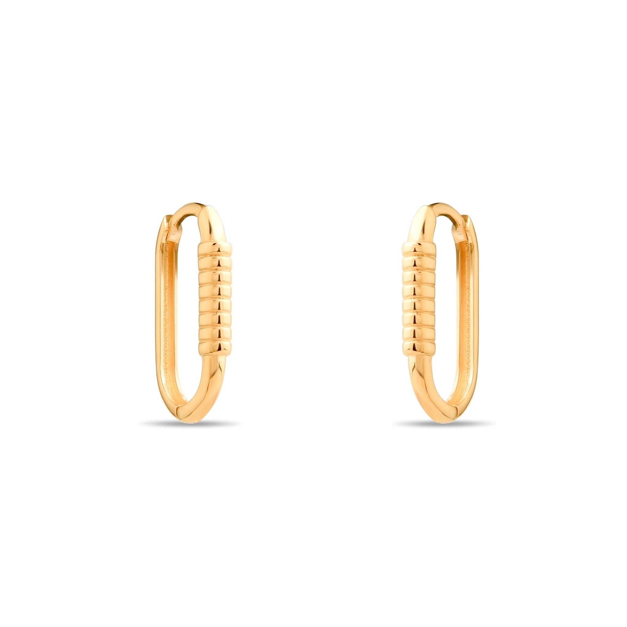 14ct Gold Textured Hoop Earrings, Minimalist Geometric Jewellery for Women, Elegant Everyday Hoops, Gift for Her - Kolié