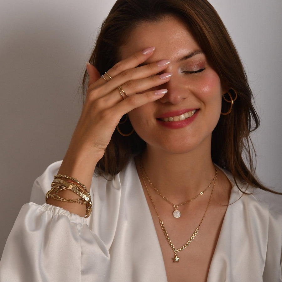 14ct Gold Textured Ring – Size M - Kolié Fine Jewellery