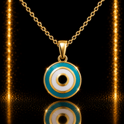 14ct Gold Tiny Evil Eye Pendant - Dainty Good Luck Pendant - Kolié Fine Jewellery