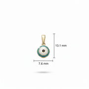 14ct Gold Tiny Evil Eye Pendant - Dainty Good Luck Pendant - Kolié Fine Jewellery