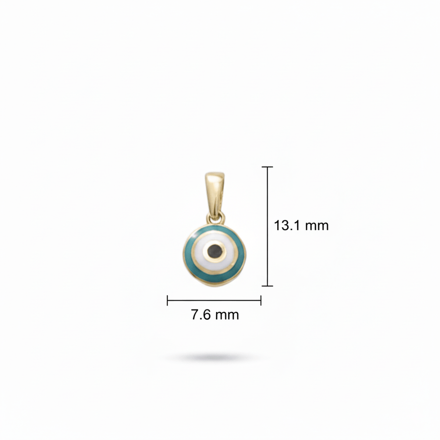14ct Gold Tiny Evil Eye Pendant - Dainty Good Luck Pendant - Kolié Fine Jewellery