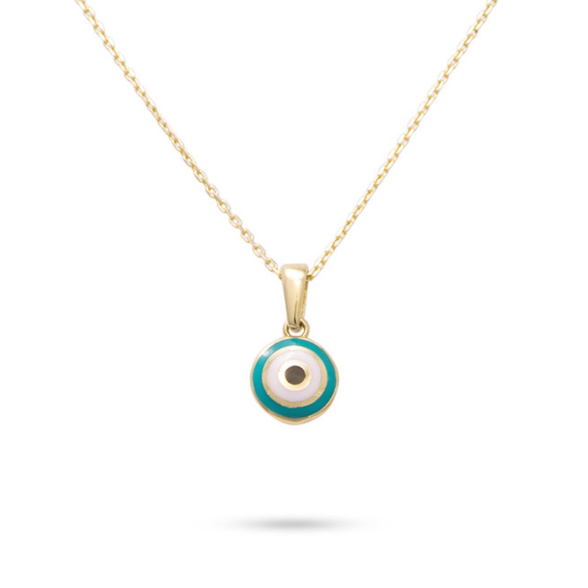 14ct Gold Tiny Evil Eye Pendant - Dainty Good Luck Pendant - Kolié Fine Jewellery