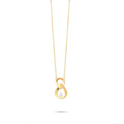 14ct Gold Vertical Infinity Necklace with Cubic Zirconia | Elegant Gold Pendant for Women - Kolié