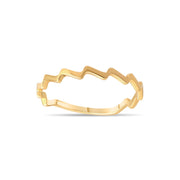 14ct Gold Wavy Outline Zigzag Ring - Kolié Fine Jewellery