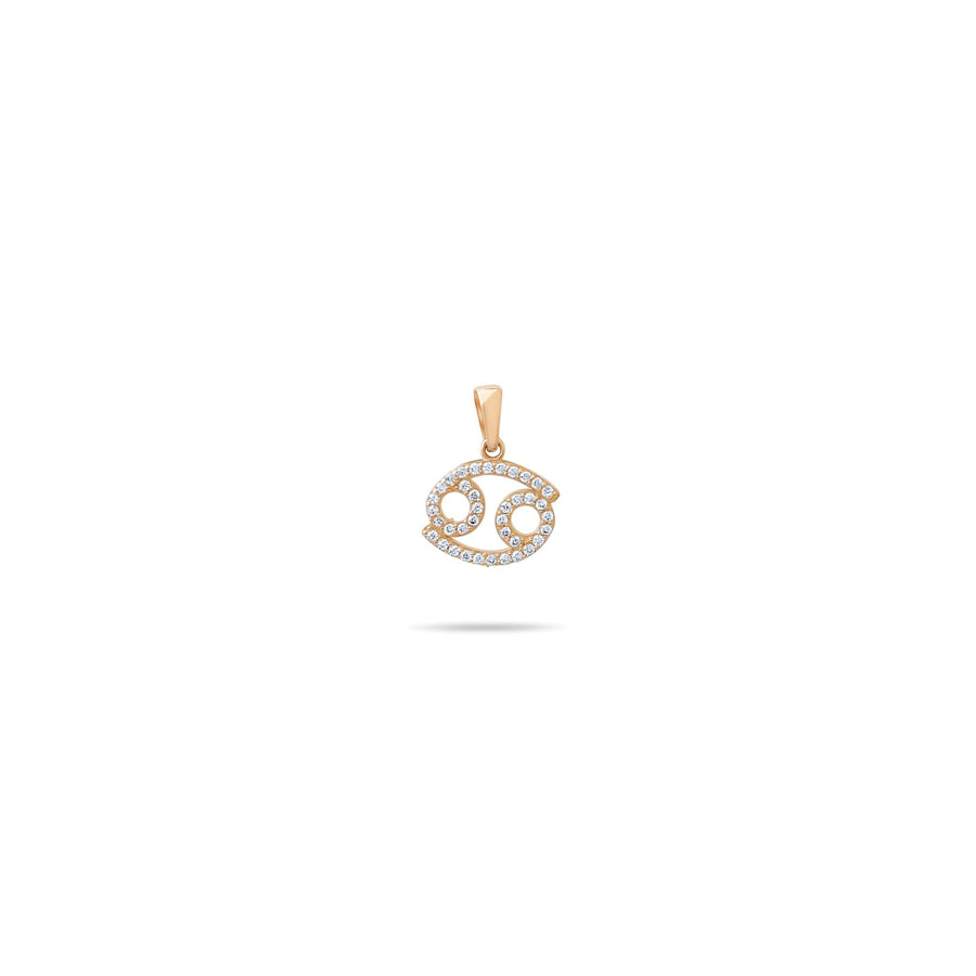 14ct Gold Zodiac Pendant Necklace, Dainty Cubic Zirconia Horoscope Charm, Astrology Jewellery Gift - Kolié