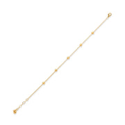 14ct Solid Gold Beaded Satellite Chain Bracelet for Women - Dainty Yellow Gold Design - Kolié