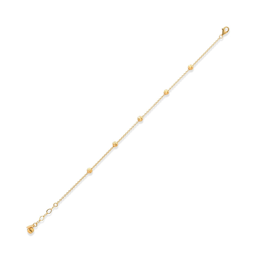 14ct Solid Gold Beaded Satellite Chain Bracelet for Women - Dainty Yellow Gold Design - Kolié