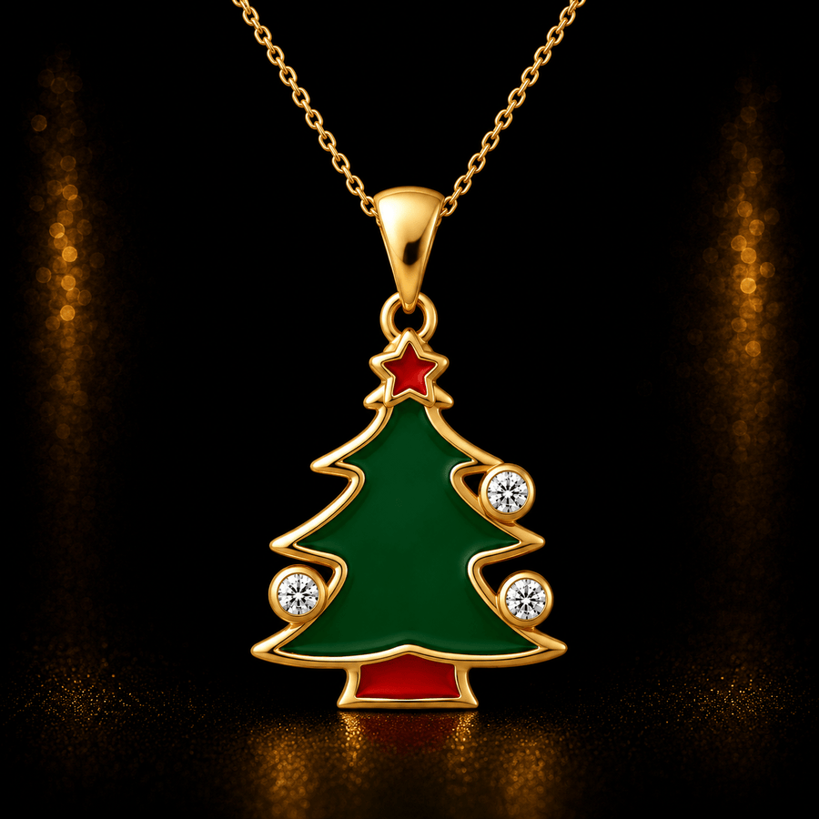 14ct Solid Gold Christmas Tree Pendant - Pendant Only - Kolié Fine Jewellery