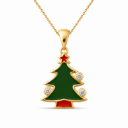 14ct Solid Gold Christmas Tree Pendant - Pendant Only - Kolié Fine Jewellery