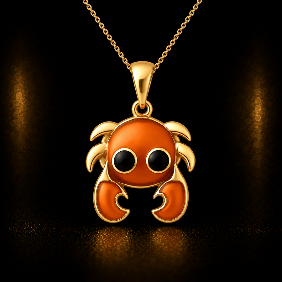 14ct Solid Gold Crab Pendant Necklace - Pendant Only - Kolié Fine Jewellery