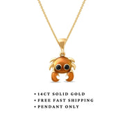 14ct Solid Gold Crab Pendant Necklace - Pendant Only - Kolié Fine Jewellery