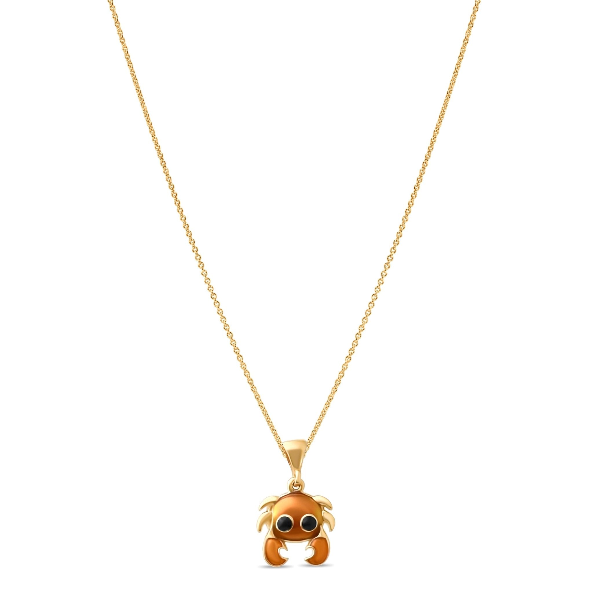 14ct Solid Gold Crab Pendant Necklace | Pendant Only - Kolié