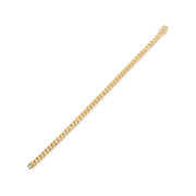 14ct Solid Gold Cuban Link Bracelet with Clear Cubic Zirconia Pavé Clasp for Women - Bold Yellow Gold Design - Kolié