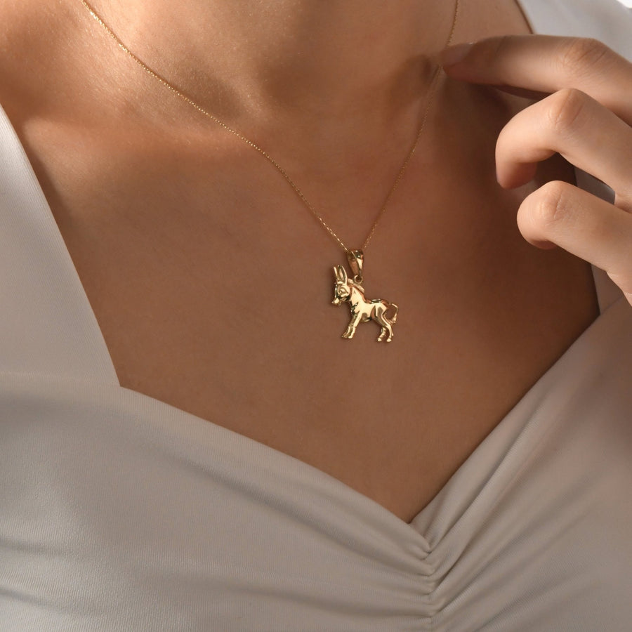 14ct Solid Gold Donkey Pendant | Unique Jewellery | Pendant Only - Kolié