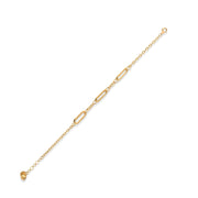 14ct Solid Gold Paperclip Chain Bracelet for Women - Elegant Yellow Gold Design - Kolié