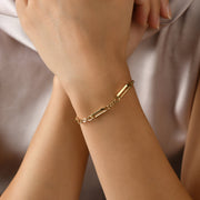 14ct Solid Gold Paperclip Chain Bracelet for Women - Elegant Yellow Gold Design - Kolié