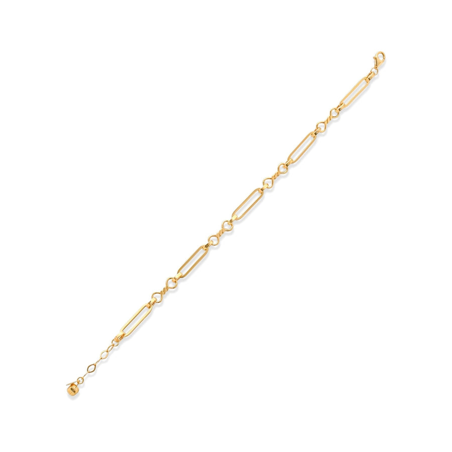 14ct Solid Gold Paperclip Chain Bracelet for Women - Modern Yellow Gold Design - Kolié