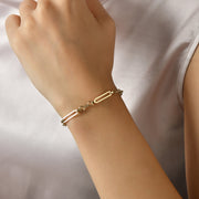 14ct Solid Gold Paperclip Chain Bracelet for Women - Modern Yellow Gold Design - Kolié